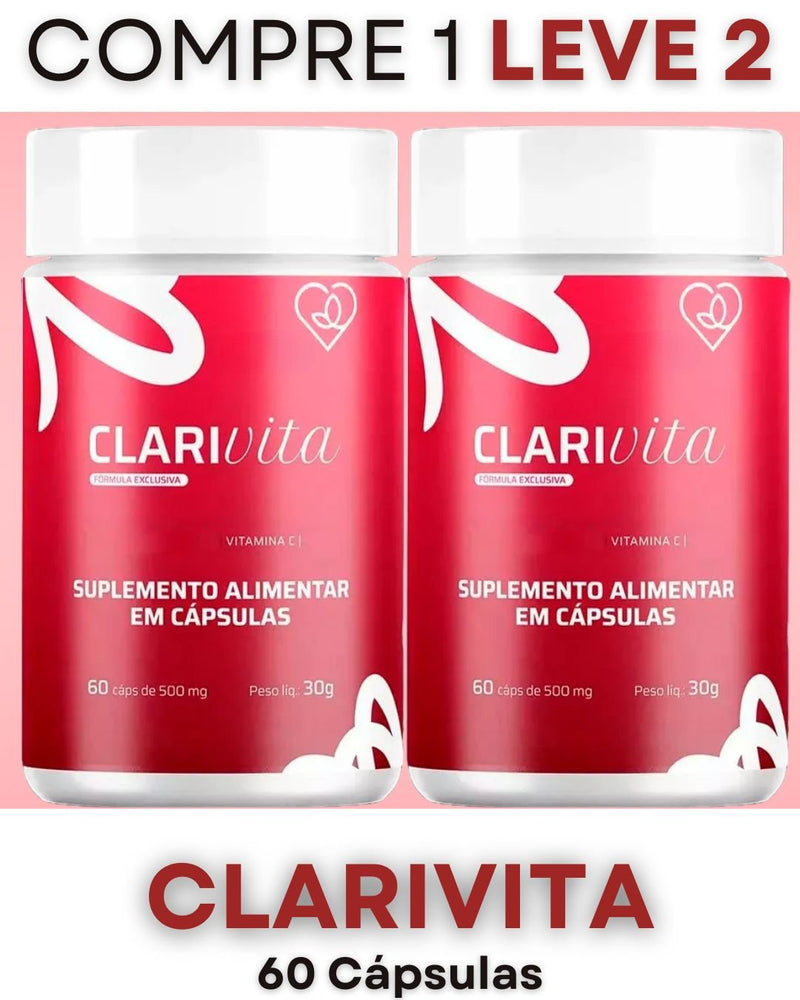 Compre 1 Leve 2 - Clarivita 60 Cápsulas - A Proteção e o Cuidado Que Sua Pele Merece + Frete Grátis