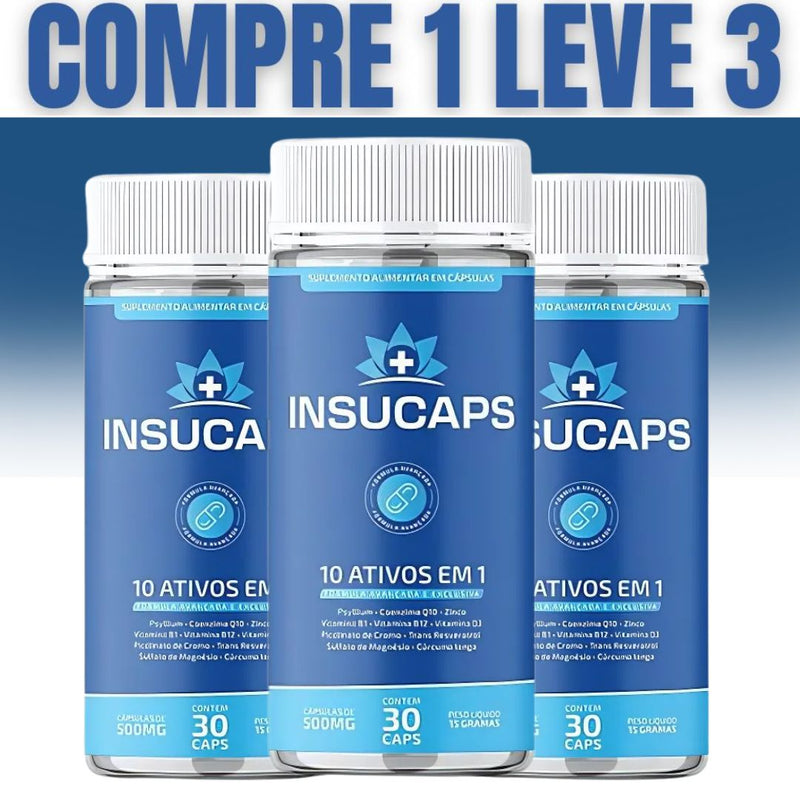 COMPRE 1 LEVE 3 - InsuCaps 30 Cápsulas - Bem-Estar e Saúde em Cada Cápsula + Frete Grátis