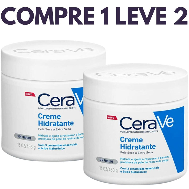Compre 1 Leve 2 - CeraVe Creme Hidratante: Hidratação Profunda e Restauradora - Frete Grátis